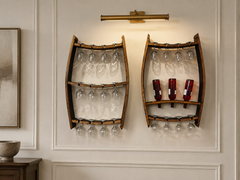 Whiskey & Wine Barrel Stave Trio Pack — Bottle & Glass Wall Racks