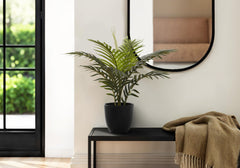 20-Inch Artificial Palm Plant Real Touch Greenery Black Pot Decor
