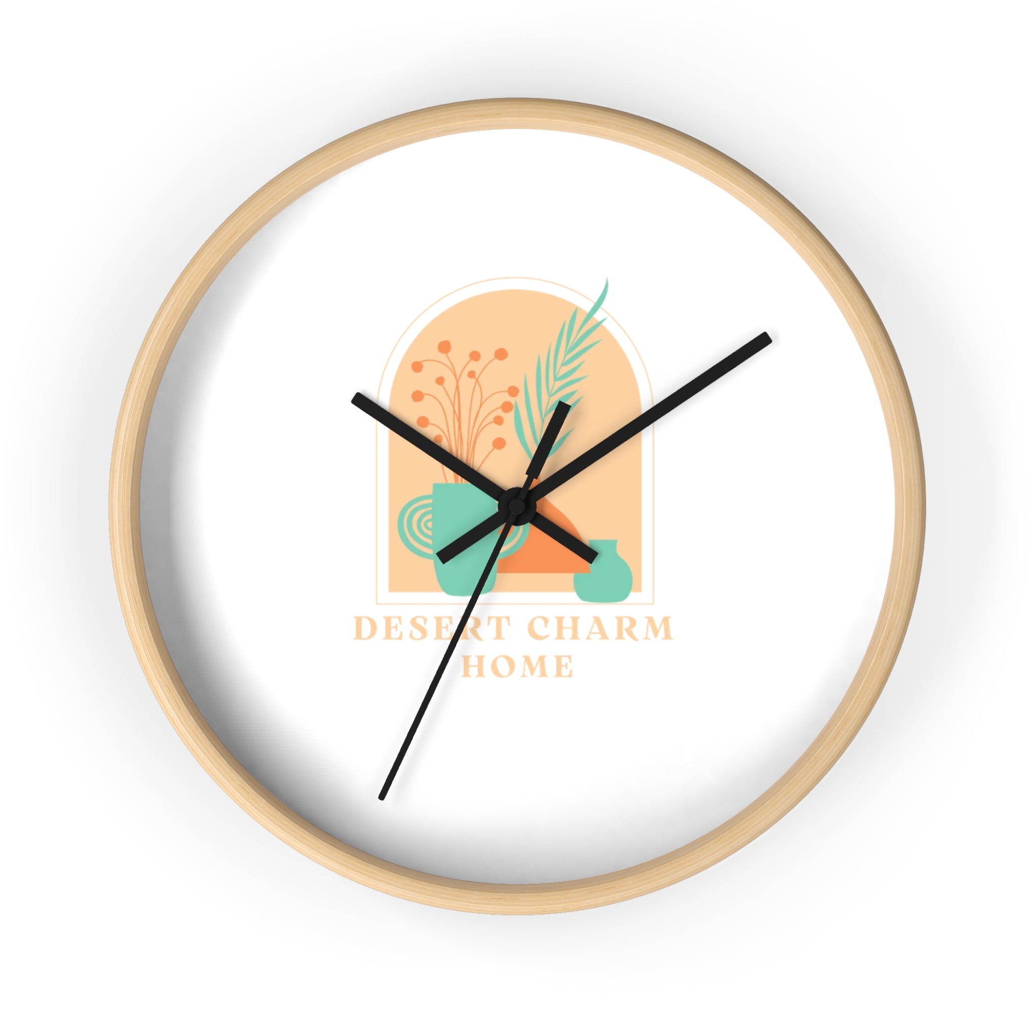 Desert Charm Home Wall Clock — Boho Botanical Accent Clock