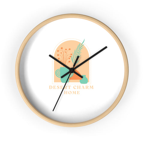 Desert Charm Home Wall Clock — Boho Botanical Accent Clock