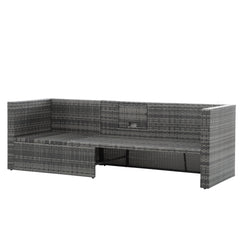 5 Piece Outdoor PE Wicker Patio Furniture Set with Coffee Table