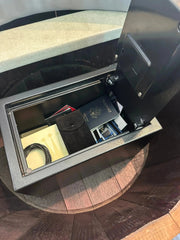Luxury Whiskey & Wine Barrel Captain Chair with Hidden Safe