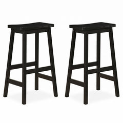 29" Saddle Seat Counter Height Stool Set of 2 with Footrests