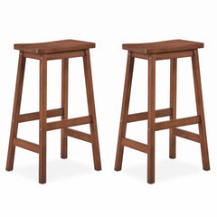 29" Saddle Seat Counter Height Stool Set of 2 with Footrests