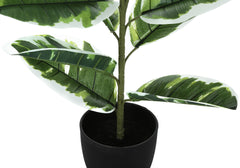 27-Inch Artificial Rubber Plant Real Touch Greenery Black Pot