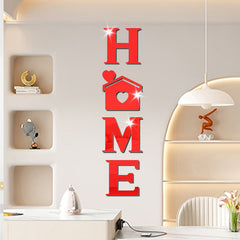 Acrylic Mirror Stickers Home Love Combo Letter Heart Wall Decor