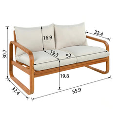 4 Piece Acacia Wood Outdoor Patio Furniture Set Seating