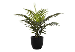 20-Inch Artificial Palm Plant Real Touch Greenery Black Pot Decor