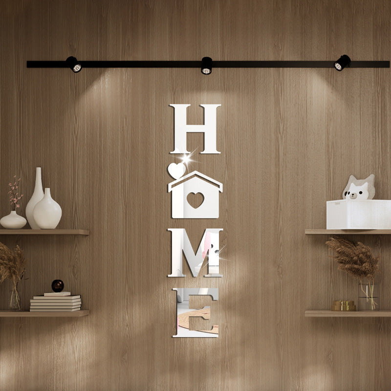 Acrylic Mirror Stickers Home Love Combo Letter Heart Wall Decor