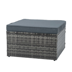 5 Piece Outdoor PE Wicker Patio Furniture Set with Coffee Table