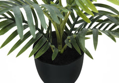 20-Inch Artificial Palm Plant Real Touch Greenery Black Pot Decor