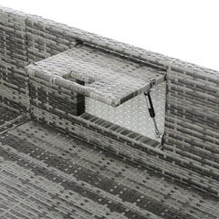 5 Piece Outdoor PE Wicker Patio Furniture Set with Coffee Table