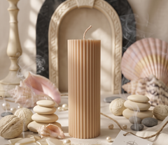 Ribbed Candle Elegant Textured Decorative Candle for Home Decor