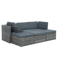 5 Piece Outdoor PE Wicker Patio Furniture Set with Coffee Table