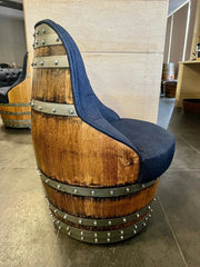 Luxury Whiskey & Wine Barrel Captain Chair with Hidden Safe
