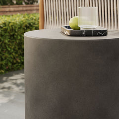 Brion Indoor Outdoor Concrete Patio Stool Modern Versatile Seating