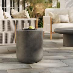Brion Indoor Outdoor Concrete Patio Stool Modern Versatile Seating
