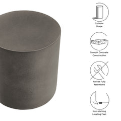 Brion Indoor Outdoor Concrete Patio Stool Modern Versatile Seating