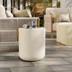 Brion Indoor Outdoor Concrete Patio Stool Modern Versatile Seating