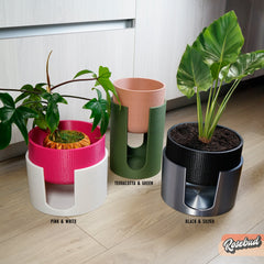 Modern Elevated Planter Stand Set 2 Piece Indoor Plant Pots