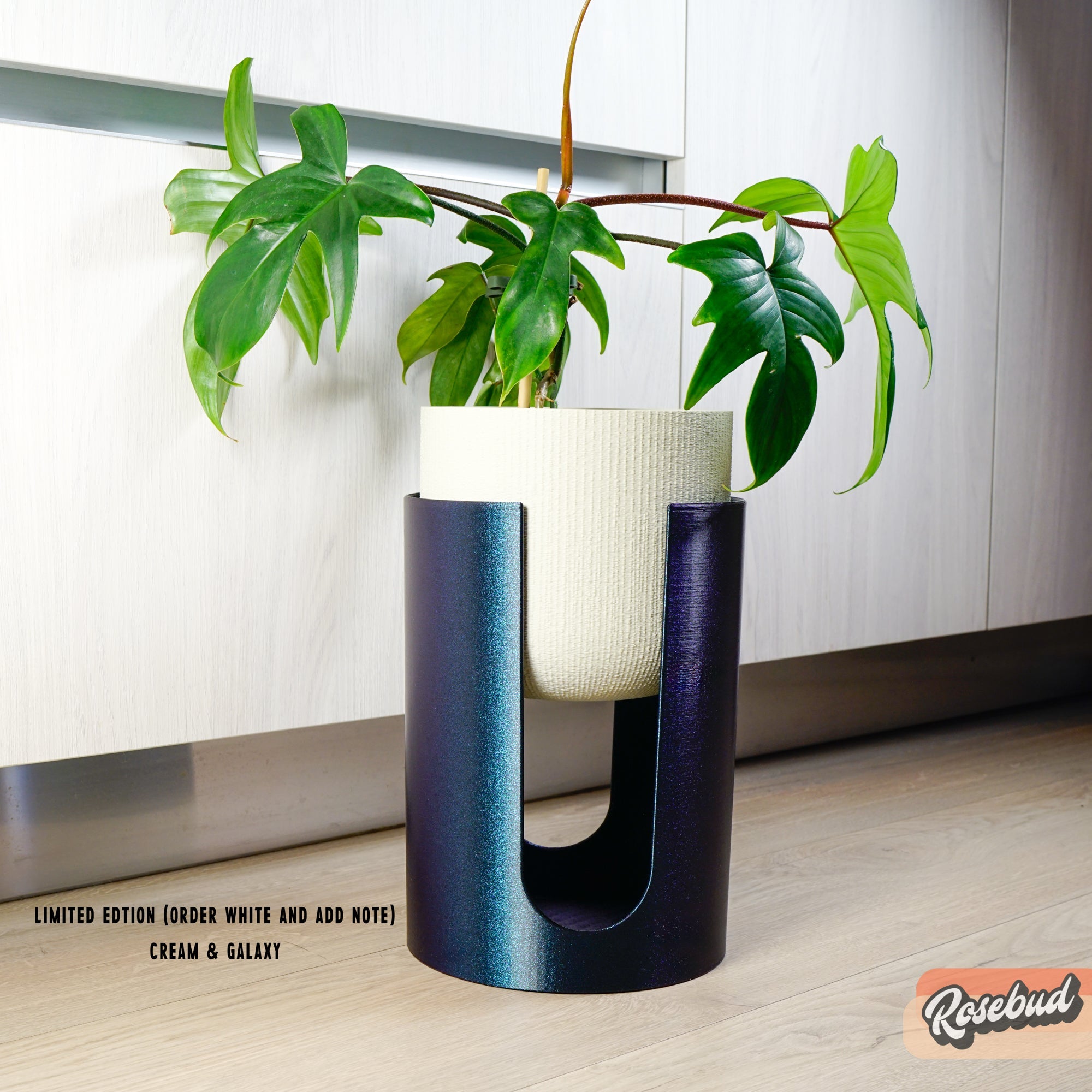 Modern Elevated Planter Stand Set 2 Piece Indoor Plant Pots
