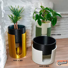 Modern Elevated Planter Stand Set 2 Piece Indoor Plant Pots