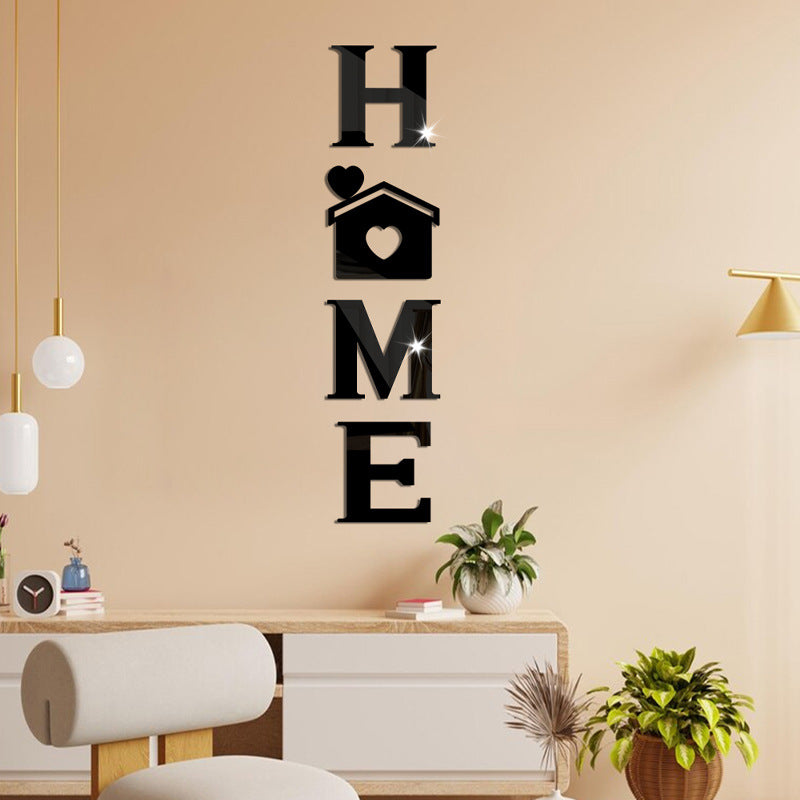 Acrylic Mirror Stickers Home Love Combo Letter Heart Wall Decor