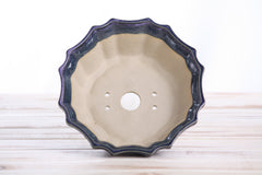 Willow Bonsai Ceramics Flower Design Bonsai Pot 6.5 Inch – Elegant Ceramic Bonsai & Succulent Planter, High‑Fired Frost‑Proof Stoneware with Drainage & Wiring Holes, Handmade in USA (Purple)