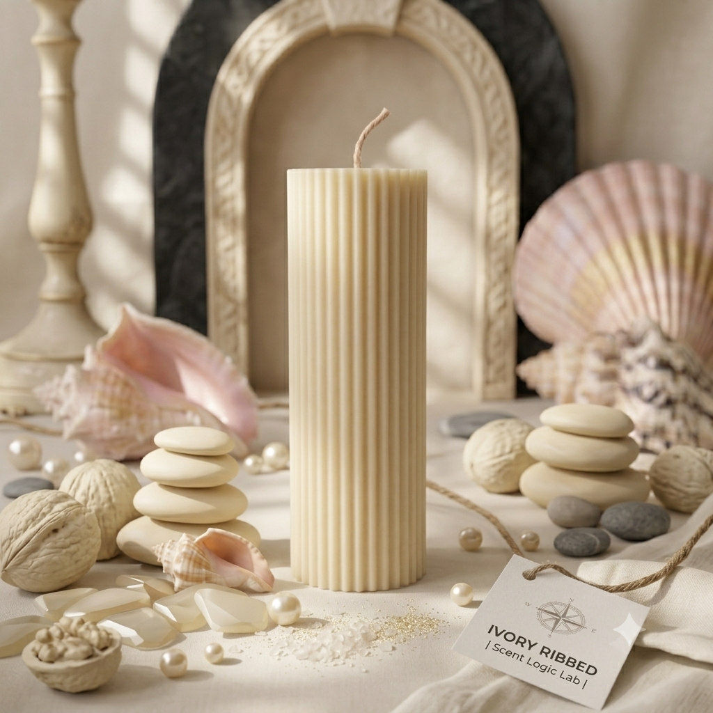 Ribbed Candle Elegant Textured Decorative Candle for Home Decor
