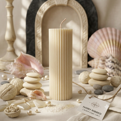 Ribbed Candle Elegant Textured Decorative Candle for Home Decor