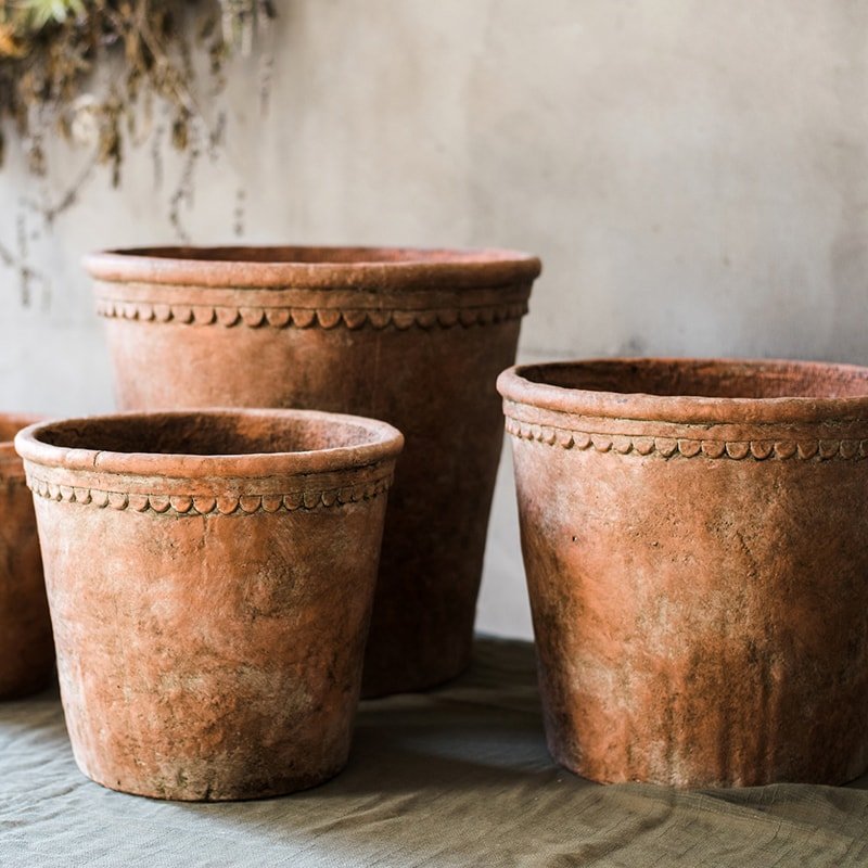 Large Terracotta Red Concrete Planter Pot Durable Garden Container