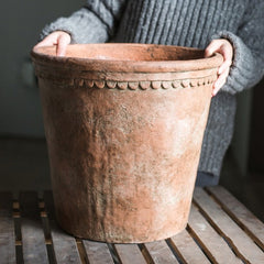 Large Terracotta Red Concrete Planter Pot Durable Garden Container