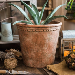 Large Terracotta Red Concrete Planter Pot Durable Garden Container