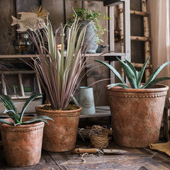 Large Terracotta Red Concrete Planter Pot Durable Garden Container
