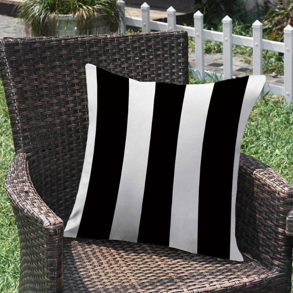 Striped Wavy Waterproof Outdoor Throw Pillow with Insert