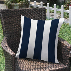 Striped Wavy Waterproof Outdoor Throw Pillow with Insert