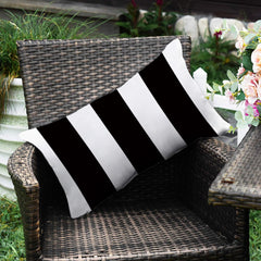 Striped Wavy Waterproof Outdoor Throw Pillow with Insert
