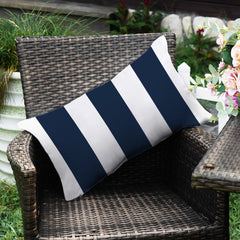 Striped Wavy Waterproof Outdoor Throw Pillow with Insert