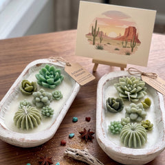 Dough Bowl Candle | Soy Wax Bowl Candle | Cactus Candle