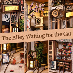 Cat’s Alley DIY Miniature House 3D Wooden Book Nook Kit