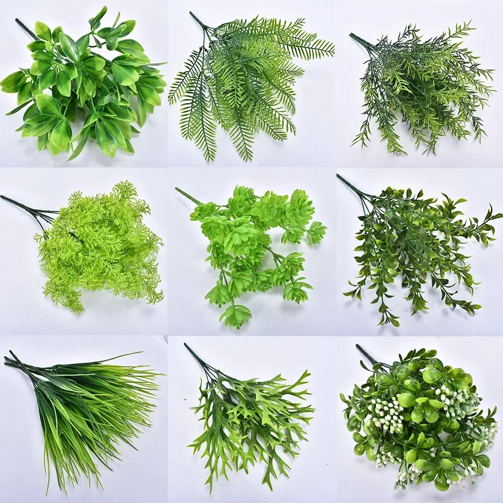 Small Artificial Boston Fern Greenery Potted Plant Home Garden Decor