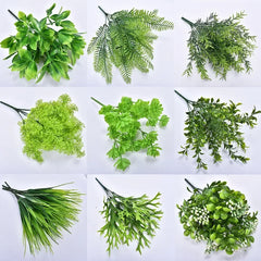 Small Artificial Boston Fern Greenery Potted Plant Home Garden Decor