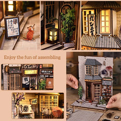 Cat’s Alley DIY Miniature House 3D Wooden Book Nook Kit