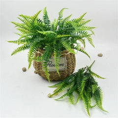 Small Artificial Boston Fern Greenery Potted Plant Home Garden Decor