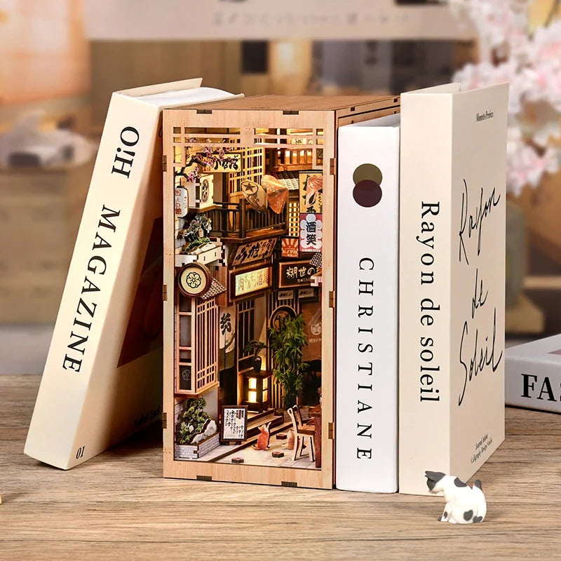 Cat’s Alley DIY Miniature House 3D Wooden Book Nook Kit