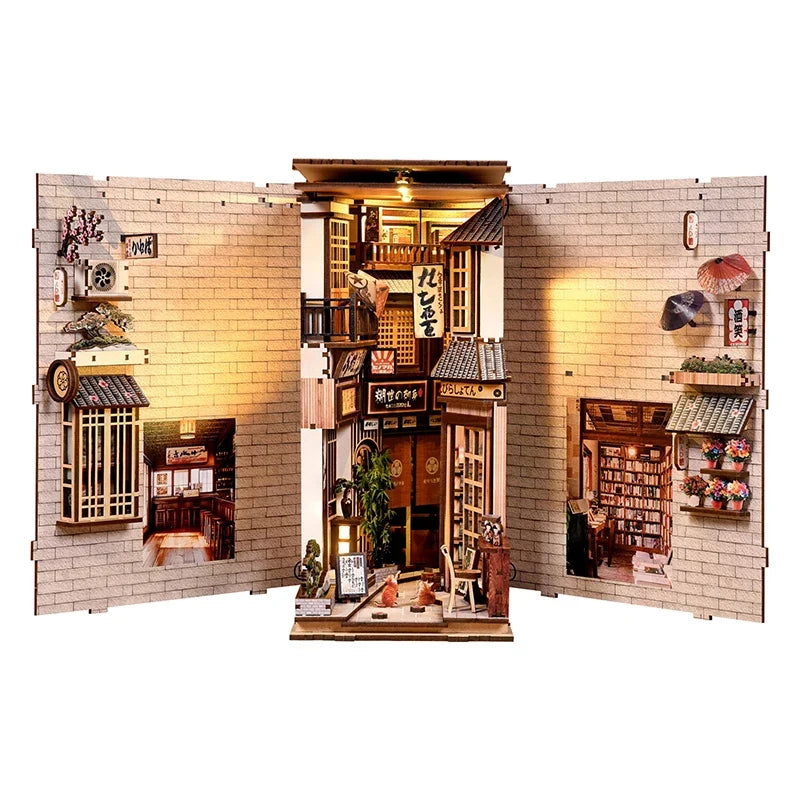 Cat’s Alley DIY Miniature House 3D Wooden Book Nook Kit