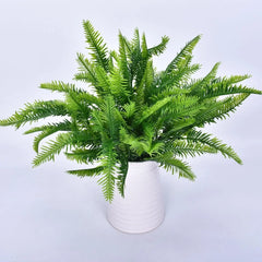 Small Artificial Boston Fern Greenery Potted Plant Home Garden Decor