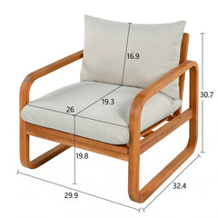 4 Piece Acacia Wood Outdoor Patio Furniture Set Seating