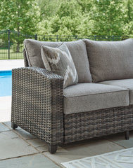 Oasis Court Outdoor Sofa Chairs Table Set of 4 Gray