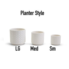 Ceramic Webbing Pattern Planters Embossed Cane Cement Pots